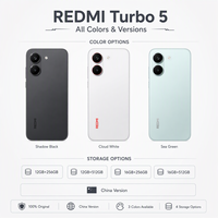 Nouveau smartphone de jeu Redmi Turbo 5 original avec double SIM, reconnaissance faciale, écran AMOLED, appareil photo 50MP+8MP, téléphone Android Xiaomi