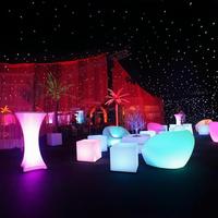 Table haute de bar à cocktails LED moderne avec éclairage LED à 16 couleurs changeantes