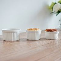 Ramequin rond en céramique de haute qualité pour la cuisine à domicile, personnalisé, pas cher, ustensile de cuisson en céramique, bol en céramique, ramequin en porcelaine