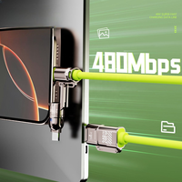 HUGEEL Nuevo Cable Tipo C 4 en 1 PD65W, Cable de Datos USB2.0 de 480 Mbps con Carga Súper Rápida PD para Teléfono, Laptop, Tablet