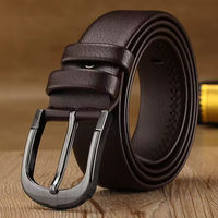 Ceinture en cuir pour homme d'âge moyen, à boucle ardillon, double poche, pour loisirs et affaires, meilleur prix