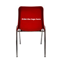Chaise d'école empilable robuste, chaise d'étudiant moderne en plastique avec pieds en métal pour salle de formation universitaire