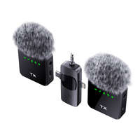 Microphone sans fil 2,4 G F11 3-en-1 compact à condensateur double mini avec réduction de bruit et pince cravate pour enseignants – Nouveau modèle