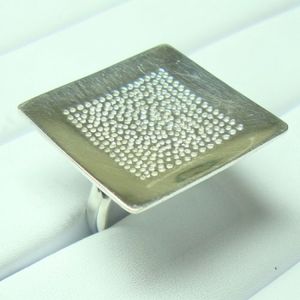 Elegante anillo de Plata de Ley 925 hecho a mano acabado martillado anillo eternidad vermeil anillo de moda al mejor precio - Product Image 3