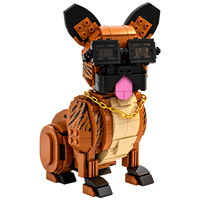 Kit de Construcción de Modelo de Bulldog Francés, Juguete de Bricolaje, Figura Coleccionable Personalizada, Regalo Decorativo, Adorno, Venta al por Mayor