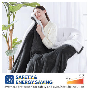 Manta Eléctrica con Bolsillo para los Pies, de Franela y Felpa Sherpa para Cama y Sofá, Manta Eléctrica Cálida para Invierno - Product Image 3