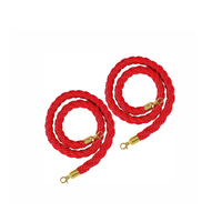 Poteau de barrière de file d'attente en acier inoxydable anti-reflet avec protection IP10, corde rétractable et corde rouge, pour décoration de mariage