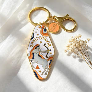 Retro Embossed Enamel Keychains Zinc Alloy Motel Style Gold Plated Metal <b>Key</b> <b>Rings</b> Cute <b>Bag</b> Charms for Women Gift - Product Image 2