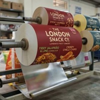 Film d'emballage en rouleau OEM souple en plastique laminé, feuille d'aluminium, BOPP, CPP pour sachets scellés à l'arrière de chips, snacks et biscuits