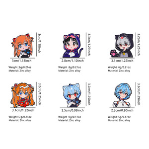 6 modèles de broches mignonnes pour femmes, thème filles de jeux vidéo anime, en métal émaillé et alliage métallique, style dessin animé, pour costume féminin - Product Image 3