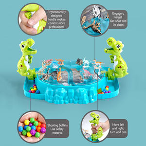 Jeu de société de combat de dinosaures, jeu éducatif STEM avec billes de tir, 2 joueurs, cadeau familial, matériau ABS sûr - Product Image 3