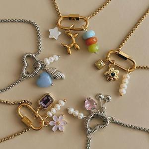 จี้รูปหัวใจประดับพลอยประจำเดือนเกิด 12 ราศี สีสันสไตล์ยุโรป ชุบทอง 18K บนสแตนเลสสตีล สำหรับผู้หญิง พร้อมสร้อยคอแบบเปิดได้ - Product Image 1