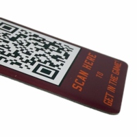 Étiquette autocollante de code à barres en aluminium, étiquette personnalisée de haute qualité, identification par QR, en acier blanc, pour artsu, vente en gros
