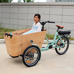 Bicicleta <span class=keywords><strong>de</strong></span> Carga Familiar Holandesa <span class=keywords><strong>de</strong></span> 3 Ruedas, Bakfiet, Triciclo Eléctrico <span class=keywords><strong>de</strong></span> Grado Comercial para Servicios <span class=keywords><strong>de</strong></span> Entrega y Desplazamientos Urbanos - Product Image 2