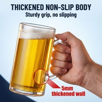 Grande tasse à whisky ou bière en PS cristallin, légère, durable, robuste, inodore, avec poignée, personnalisable avec logo et couleur, pour fêtes