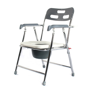 Chaise de toilette pliante Crystal Companion en acier au carbone avec siège et cuvette pour équipement de sécurité de salle de bain - Product Image 4