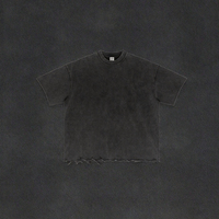 Meilleure vente : T-shirt 100% Coton Écologique, Grammage Lourd 310 GSM, Coupe Oversize à Épaules Tombantes, Col Épais, Effet Vieilli et Délavé à l'Acide, Impression DTG