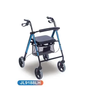 Jianlian Rollator in alluminio leggero pieghevole assistente Walker <span class=keywords><strong>con</strong></span> <span class=keywords><strong>deambulatore</strong></span> Rollator <span class=keywords><strong>freno</strong></span> <span class=keywords><strong>a</strong></span> <span class=keywords><strong>mano</strong></span> - Product Image 1