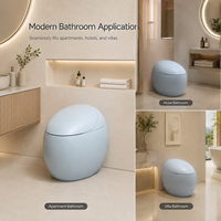 Toilette intelligente en forme d'œuf avec bidet intégré, capteur radar, ouverture automatique du couvercle et stérilisation UVC