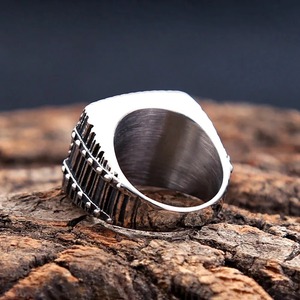 Bague Yueli Viking en forme de voilier en acier inoxydable, bijoux pour motards - Product Image 4
