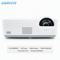 Projecteur laser à courte focale CAAVITS 0.52 4000 lumens WXGA DLP intelligent Android pour l'éducation, les salles de classe, projecteurs Proyector
