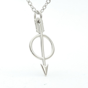 Collier pendentif flèche en acier inoxydable, bijoux unisexe à la mode, couleur argent blanc, cadeau - Product Image 1