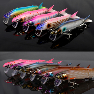 Honoreal Señuelo de Pesca Multisegmentado de 128mm y 17g, <span class=keywords><strong>2</strong></span> Segmentos, Flotante 0-0.4m, con Sonajero, para Agua Dulce, Blackbass, Salomón y Lucio - Product Image 6