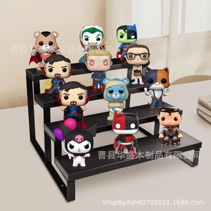Estante de Escritorio de 4 Niveles, Combinación de Hierro y Madera, Color Negro, Marrón, Blanco, Marrón Vintage, para Maquillaje, Hecho en China - Product Image 5