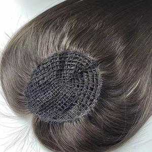 Meilleure qualité 100% cuticule alignée vierge droite cheveux humains Topper résille cheveux toupet pour les femmes européen Remy cheveux <span class=keywords><strong>Topping</strong></span> - Product Image 2