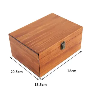 F SC & BSCI Caja de almacenamiento retro Caja de regalo de madera rectangular de tamaño personalizado