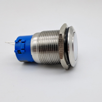 Interrupteur à bouton-poussoir M19 à verrouillage automatique, 3 broches, en acier inoxydable