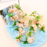 Guirlande de fleurs artificielles de cerisier de haute qualité pour décoration de plafond, fleurs en plastique pour mariages et fêtes, pour Noël et Halloween