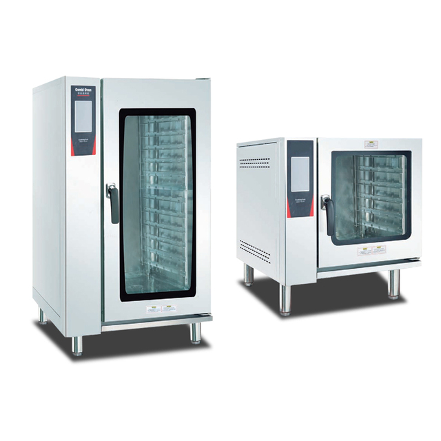 High Performance Electric Automatic Cleaning Touch Screen Hot Air Circulation Commercial Combination Oven Machine 8000W 1 Year