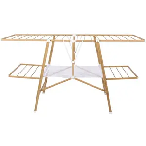 Clothes Drying Rack, Wood Color, Foldable /European Popular Metal Laundry Drying Racks