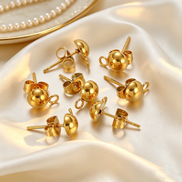 Boucles d'oreilles créoles en acier inoxydable 304 plaqué or 18 carats, hypoallergéniques, résistantes au ternissement, avec strass en cristal, vente en gros