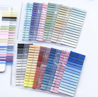Ensemble de notes autocollantes longues multicolores S3601 Morandi, onglets pastel assortis, emballage en carton transparent, marque-pages autocollants inscriptibles