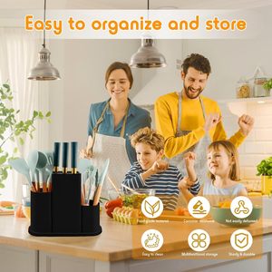 19 Pcs Kitchen Utensil Set <b>Silicone</b> Kitchenware Set Cuttings Board Storage With Wooden Handle Bucket Knife Kitchen <b>Tool</b> - Product Image 3