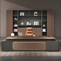 Bureau de direction en forme de L en bois avec armoire latérale de rangement, durable, écologique, moderne, minimaliste, luxe léger, haut de gamme