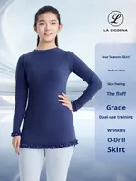 Robe de Patinage Professionnel La Cicogna pour Adultes, Nouvelle Tenue de Performance Toutes Saisons avec Protection des Hanches, Dentelle et Strass