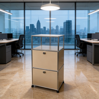 Lemari Kabinet Stainless Steel Modern Nordic yang Dapat Disambung, Unit Penyimpanan Mini yang Dapat Disesuaikan untuk Kamar Tidur, Jam Tangan, Perhiasan, Meja Rias