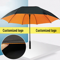 Parapluie de golf personnalisé avec logo, double couche, coupe-vent, grand format, automatique, pour la pluie, extérieur, promotionnel, vente en gros, fournisseur commercial