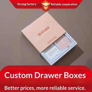 Custom Nail Art Box Drawer Gift Packaging <b>Windowed</b> Corrugated Paper for Press On Nails Wholesale - Product Image 1