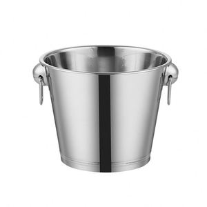 Seau à glace en acier inoxydable au design moderne 4/5/6L avec double poignée pour usage commercial hôtelier et de restauration - Product Image 1