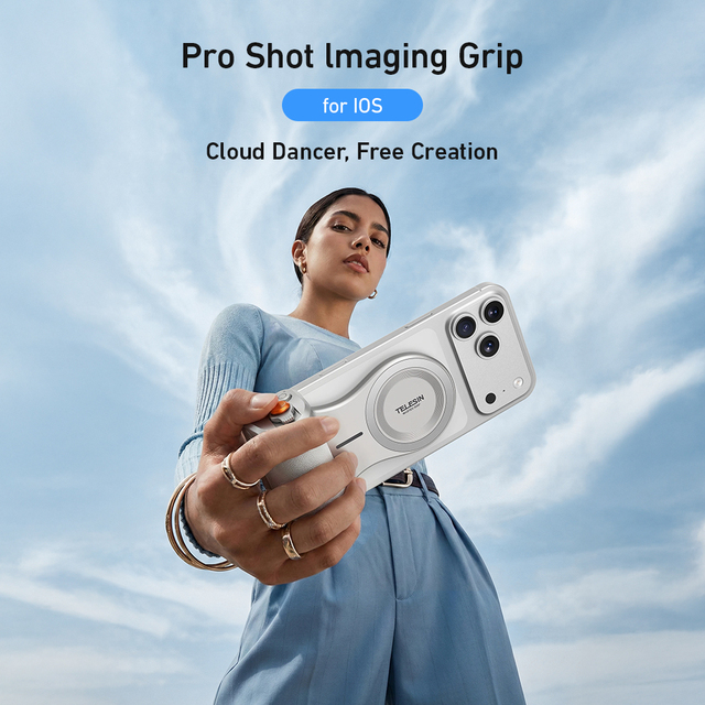 TELESIN 2026 New Arrival Pro Shot Imaging Grip Magnetic Design Rechargeable 3200mAh Battery for Phone Professional Photography