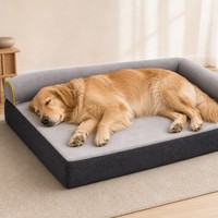 Lit pour chien en peluche de taille moyenne et grande, imperméable, résistant à l'usure, aux taches, respirant et chaud, pour chien