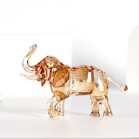 Modèle d'éléphant en cristal à facettes haut de gamme personnalisable Figurine de plante faunique tridimensionnelle créative pour plaques de trophées
