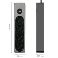 Nouveau design prise de courant ue 16A 250V 4 prises multiprise classique Schuko bureau impression cubique avec interrupteur multiprise USB