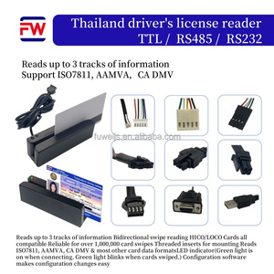 Lettore di Patenti GPS Connesso con Interfaccia TTL RS232 RS485 USB2.0 MSR100 per Carte a Banda Magnetica a 3 Tracce ISO7811 in Materiale ABS - Product Image 3