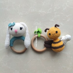 Panca in cotone organico legno oem massaggiagengive giocattolo neonato <span class=keywords><strong>regalo</strong></span> benvenuto <span class=keywords><strong>regalo</strong></span> per bambini sonaglio presente per bambino - Product Image 6