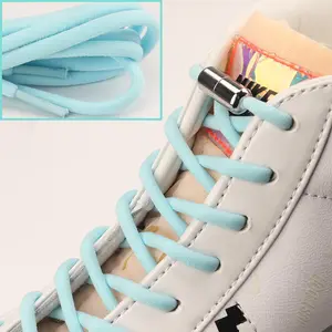 Sneakers Goud Zilver Pistool Metalen Capsules Luie Schoenveter Halve Cirkel Elastisch Kant Met Metalen Schroefsluiting Gesp Snel Geen Stropdas Schoenveter